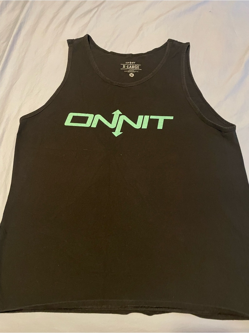 Men's Black Tank Top with Mint Logo